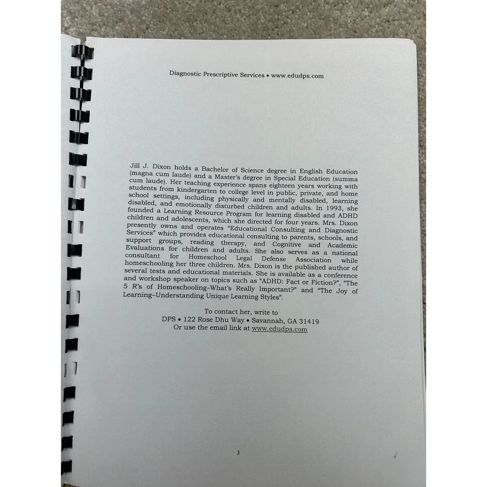 Homeschooler's Guide Attentional Difficulties Dixon 1999 Spiral-Bound DPS